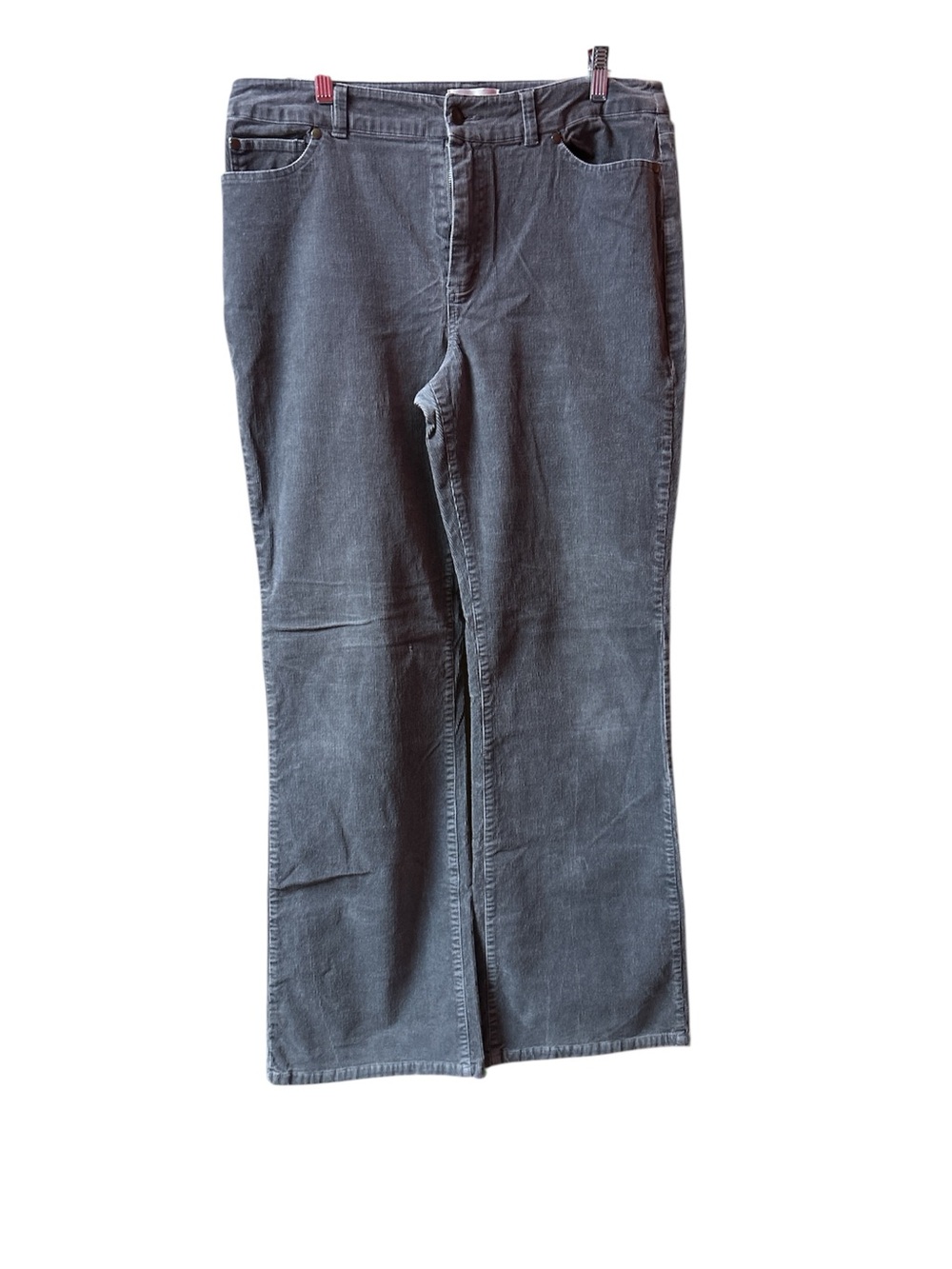 Chadwick’s classic grey corduroy pants straight/wide-leg cut mid-to-high rise